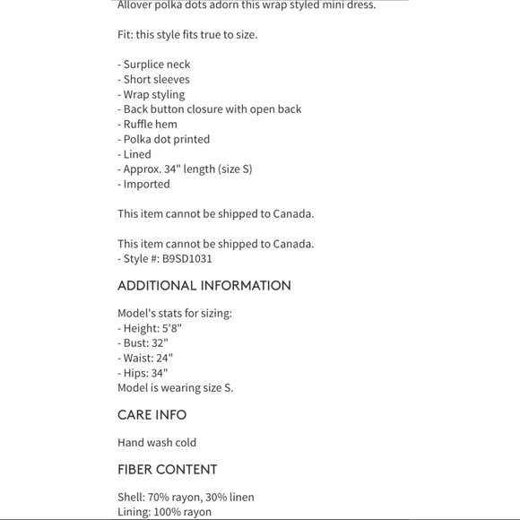 JOA Short Sleeve Polka Dot Mini Dress Nordstrom - Picture 3 of 3